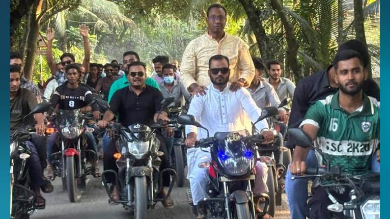 মধুখালীতে ইউপি চেয়ারম্যান প্রার্থী লিয়াকত শেখের গণসংযোগ